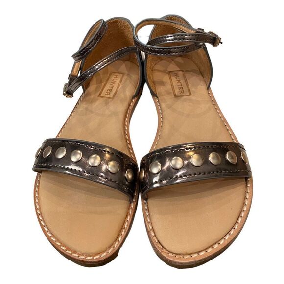 HUNTER Women's Orig Mirror Studded Sandal Sage Ankle Strap Sandals NEW 5 - Picture 4 of 6